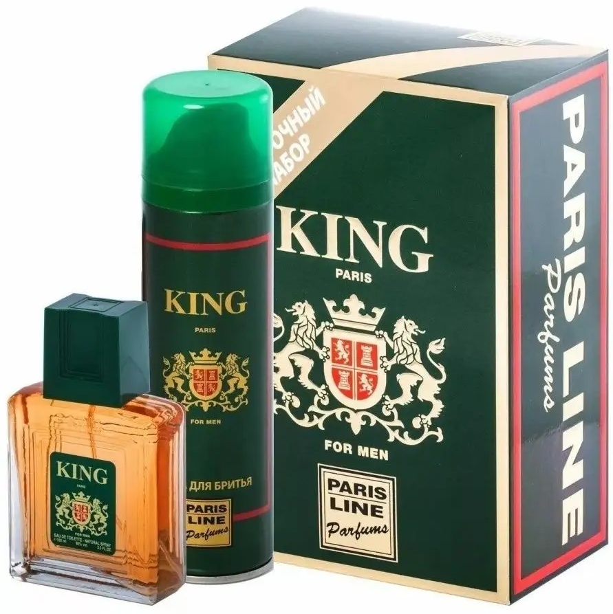 Paris Line Parfums King туалетная вода 100 м + пена для бритья 200 мл набор для бритья для мужчин