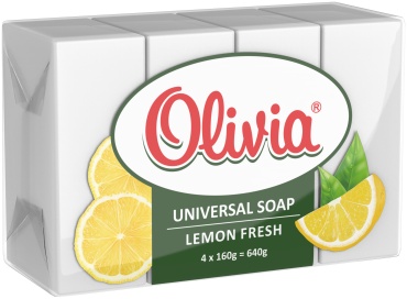 Кусковое мыло хозяйственное Olivia Лимон фреш 160 г по 4 шт