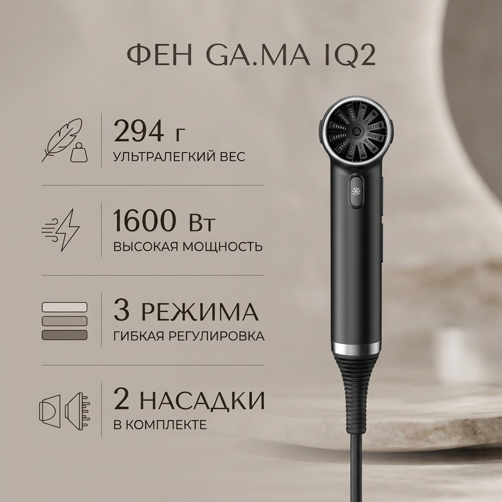 GA.MA IQ2 фен черный