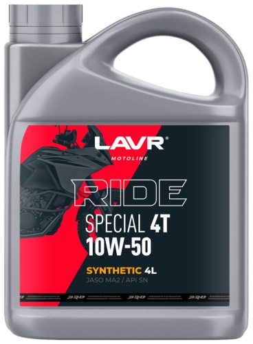 Полусинтетическое LAVR RIDE SPECIAL 4Т 10W50 SN 10W-50 4 л