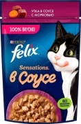 Felix Sensations кусочки в соусе утка, морковь 75 г 26 шт