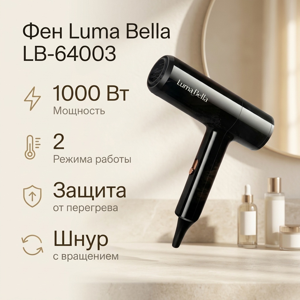 Luma Bella LB-64003 фен черный