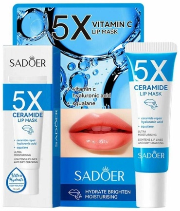 Маска для лица SADOER сыворотка 5X Ceramide Moisturizing Lip Mask - Увлажняющая маска для губ с керамидами 5X 10 мл