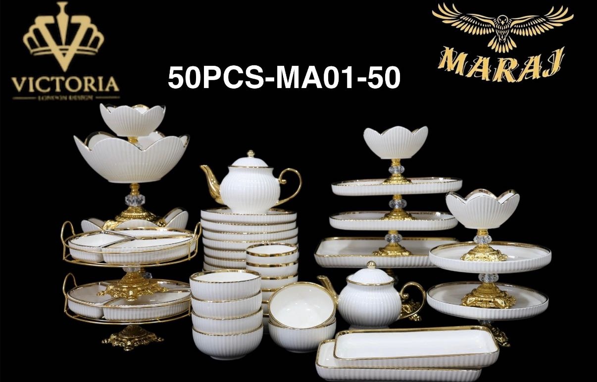Сервиз на 12 персон Maraj , предметов: 50, столовый, керамика, нержавеющая сталь