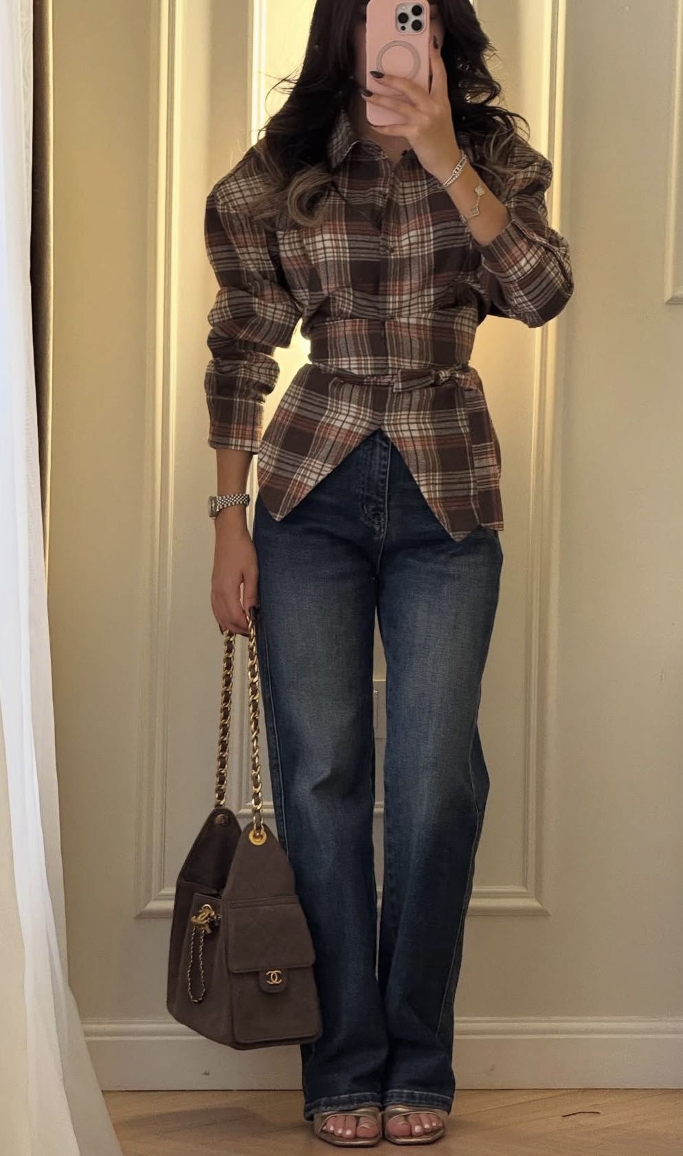 Рубашка Clover Fashion коричневый