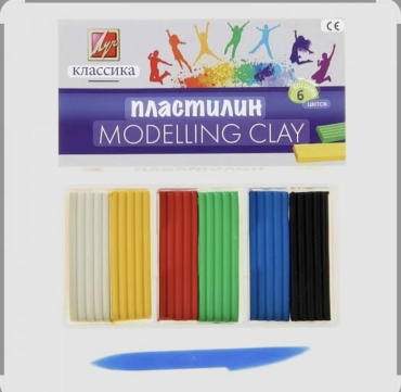 Пластилин классический с товарным знаком "Луч". Набор "Классика цвета" 6 цветов.