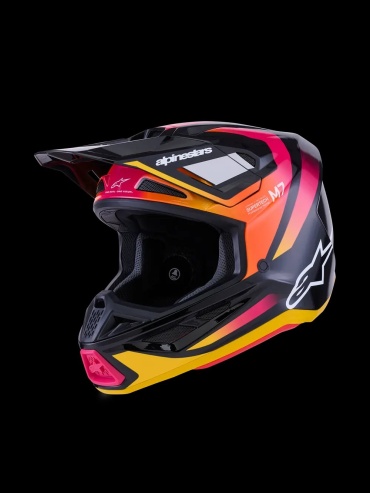 Alpinestars S-M7 Rise черный, желтый, розовый, рисунок M