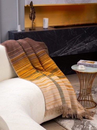 Плед Arya Home Collection 150х200 см, хлопок, акрил, бежевый