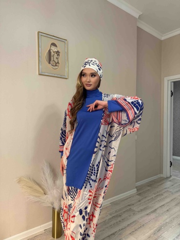 Купальник буркини Medina style синий, белый