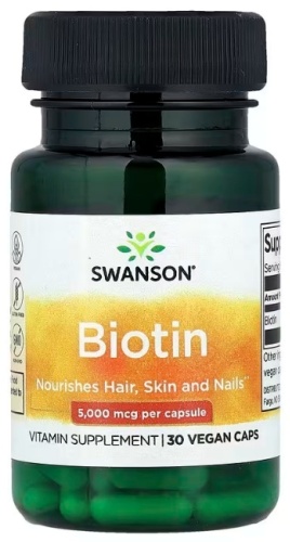 Swanson Swanson Биотин, Biotin 5 000 мкг капсулы 30 шт