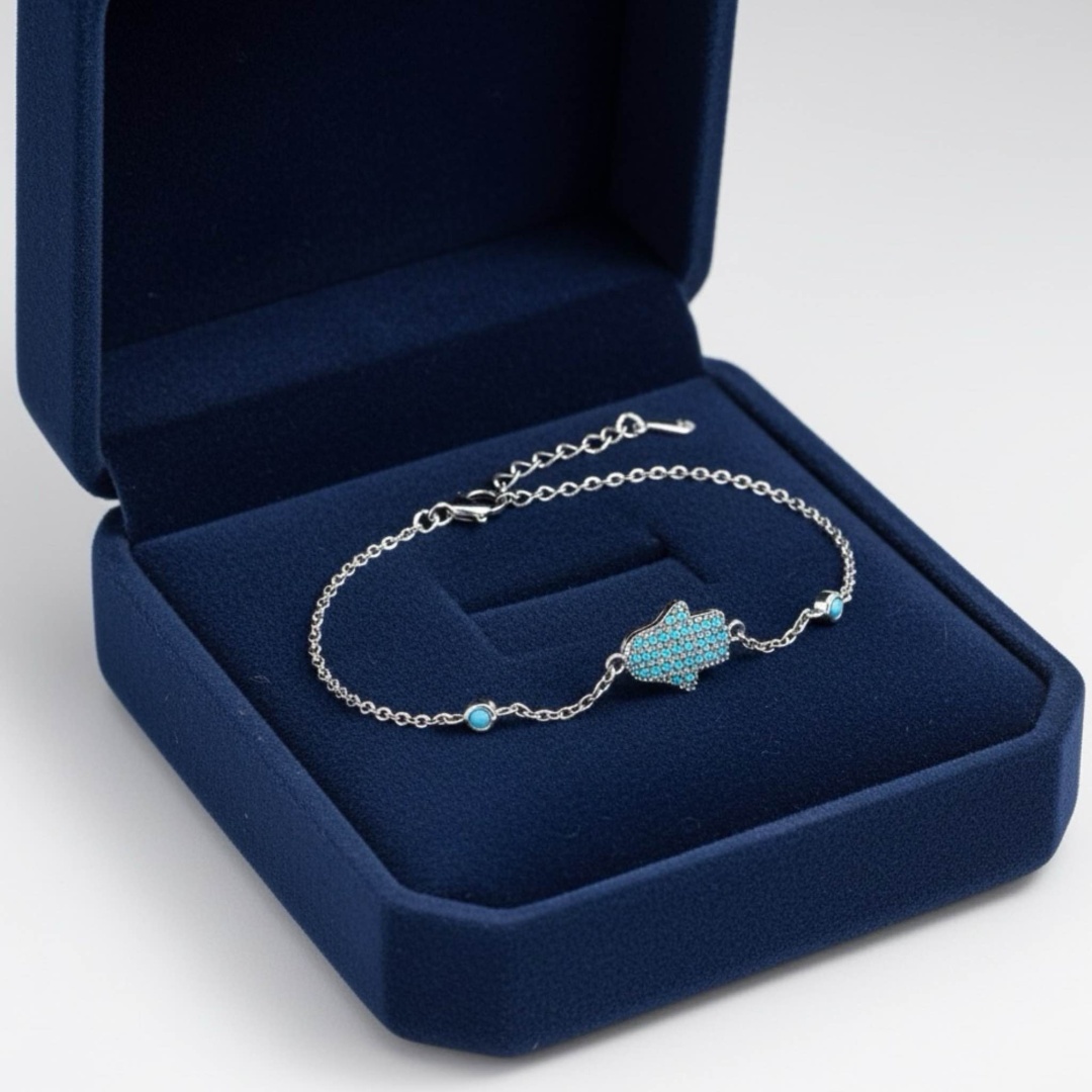 DELINE Hamsa длина 16 см, вес 1.52 г серебро, плетение якорное