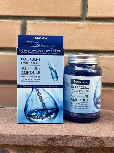 Farmstay сыворотка Collagen Hyaluronic Acid All-In-One Ampoule для лица 250 мл