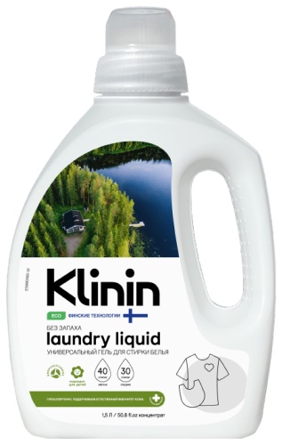 Klinin LAUNDRY LIQUID Универсальный Гипоаллергенный гель для стирки 1.5 л