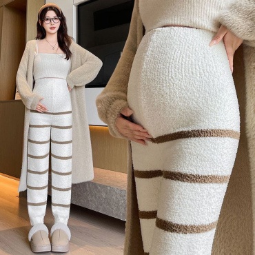 Утепленные брюки TR trendy коричневый, белый