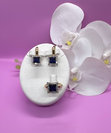 SAR JEWELRY Д-32-0021_5056_18 вес 12.3 г золото, бриллиант, сапфир
