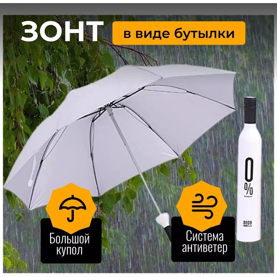Складной зонт автомат белый
