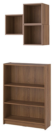 Стеллаж напольный IKEA BILLY / EKET, 80x28x106 см, коричневый