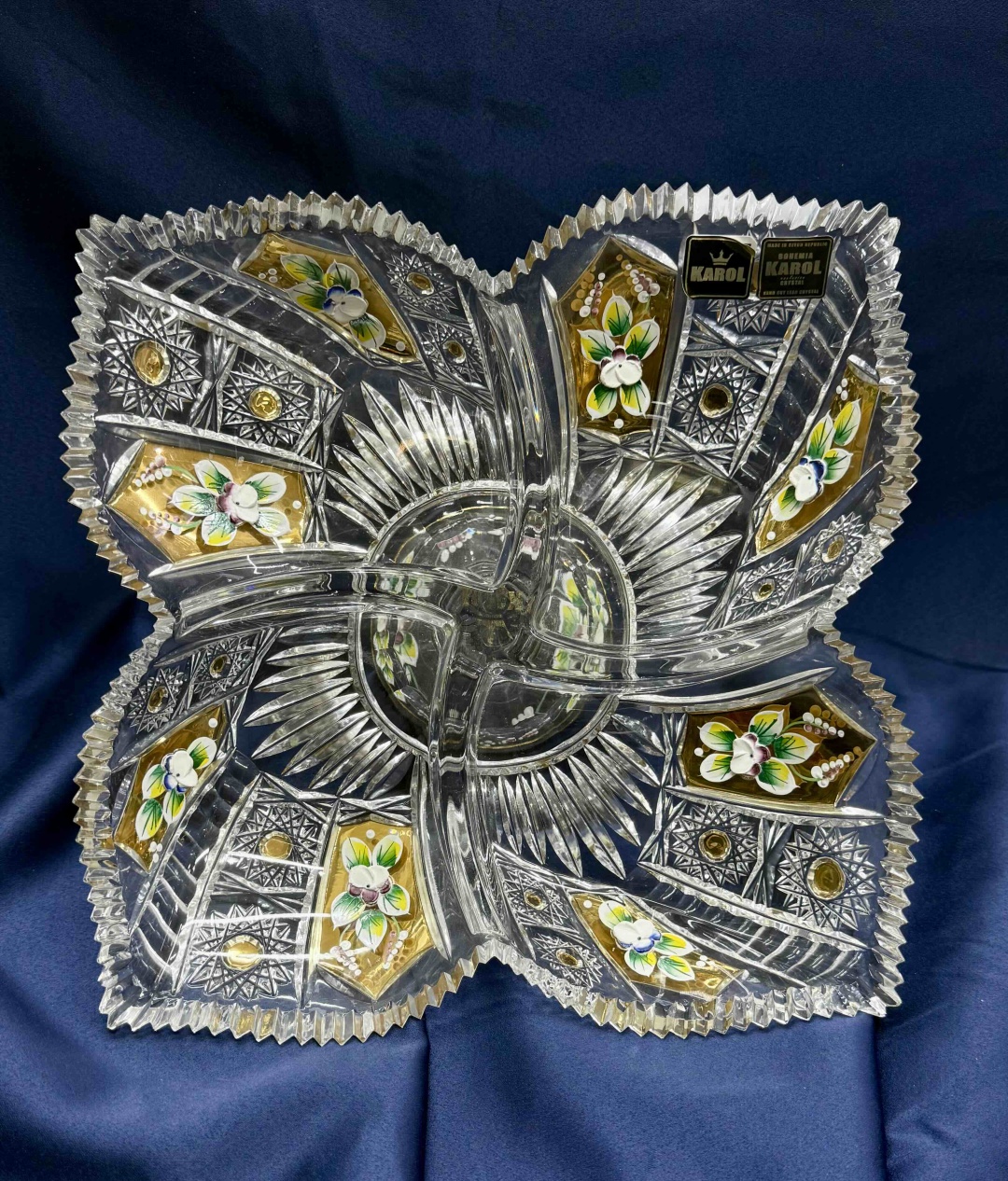 Bohemia Karol Crystal менажница SMALT CRYSTAL 98001/57113/355 квадратная 1 шт