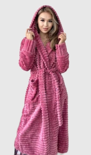 Махровый халат Milana фиолетовый, фуксия