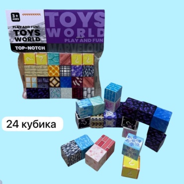 Конструктор Minecraft/Майнкрафт, 24 кубика Makopako_3X, деталей 24 шт