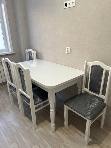 Комплект 309948594, стол 120х70 см + 4 стула, белый