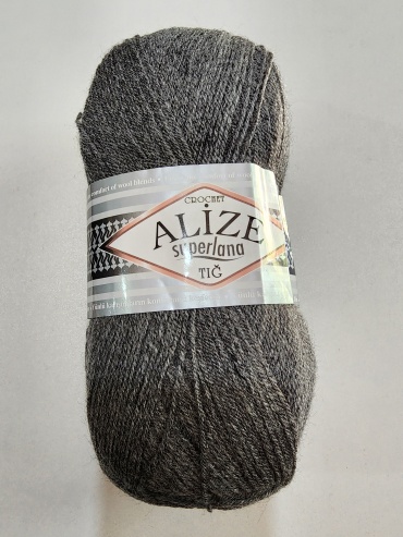 Моток Alize Superlana Tig 182 Тем.серый 570 м 100 г