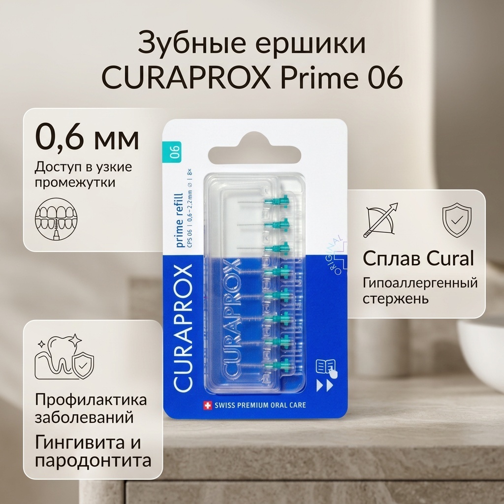 CURAPROX Prime 06 зубной ершик жесткая 8 шт