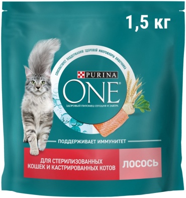 Purina One для стерилизованных лосось 1.5 кг
