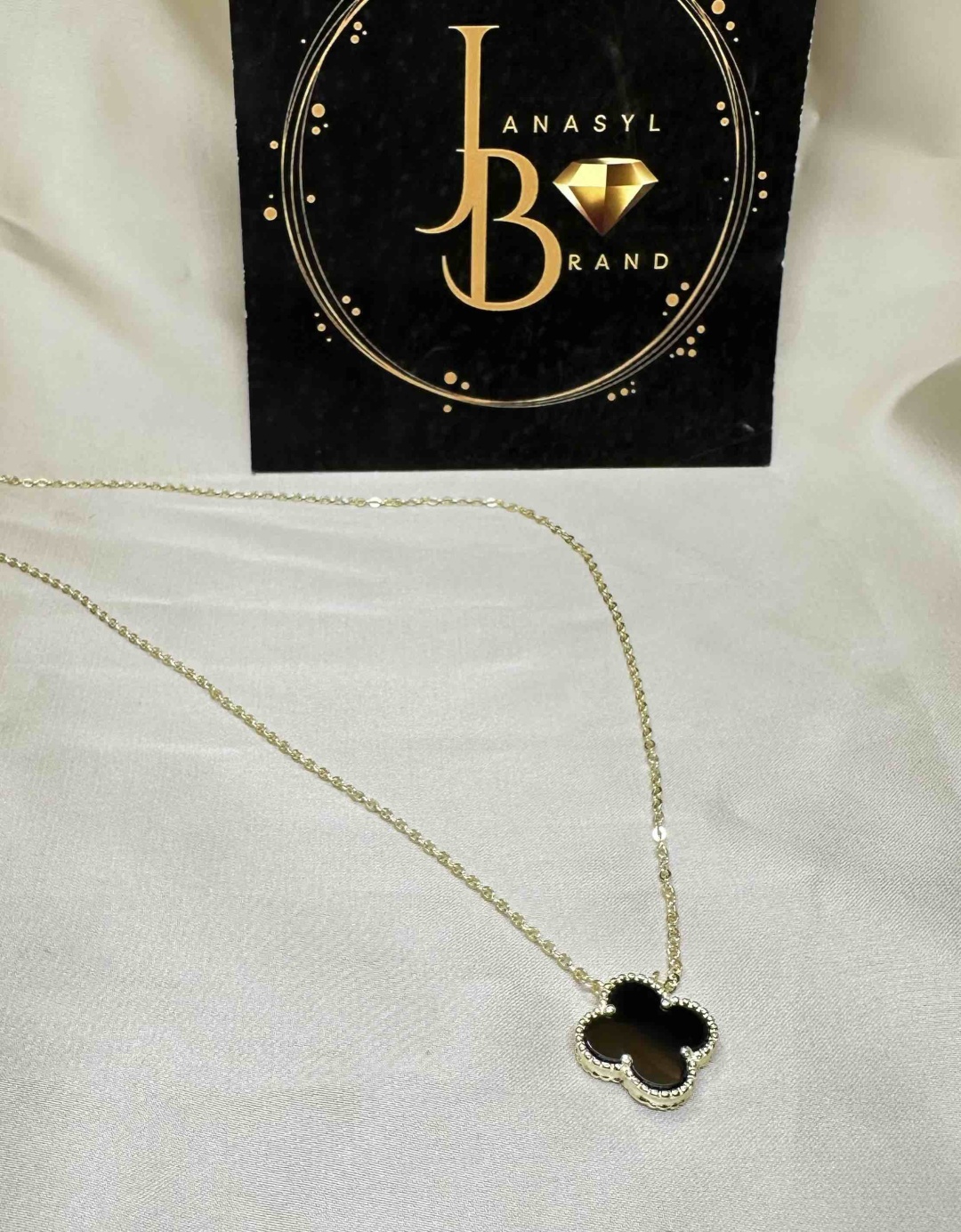 Колье JANASYL Brand JB094 длина 45 см вес 3.5 г серебро, агат