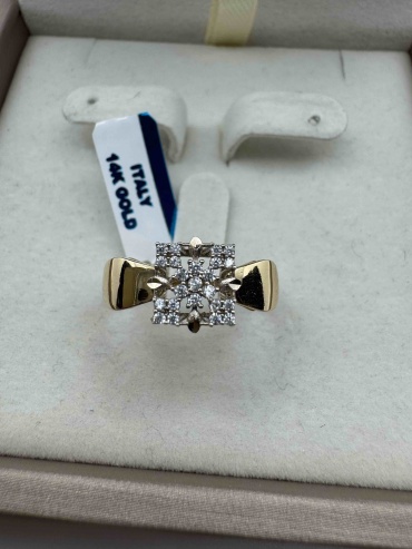 Кольцо Altyn_Gold 745412370 размер 19 вес 2.71 г золото, фианит