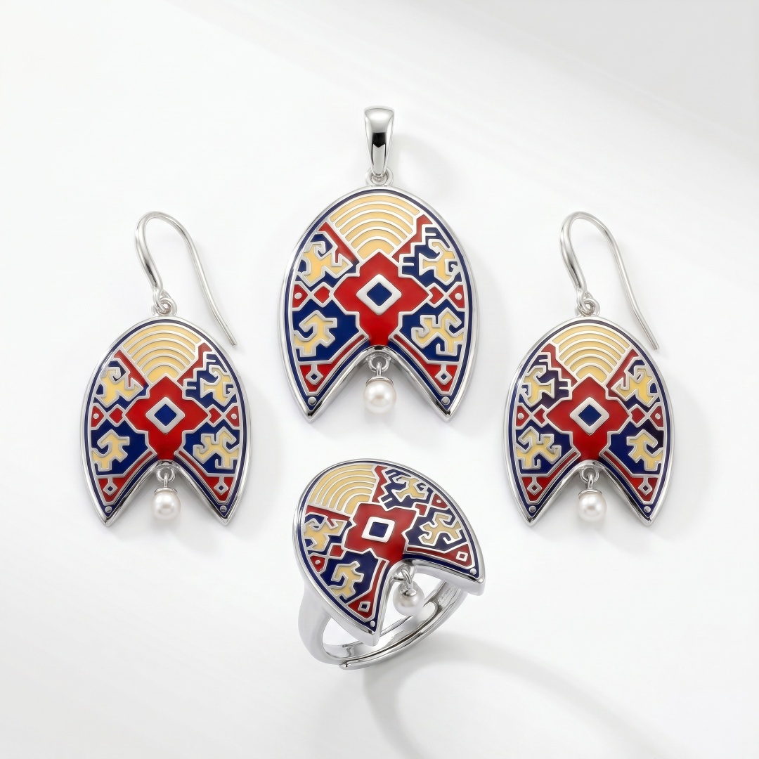 KHANS 1147S1247S1947S вес 18 г сплав с родиевым покрытием, эмаль, жемчуг