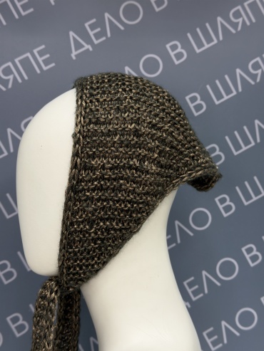 Косынка HandMade размер 54, 55, 56, коричневый, золотистый