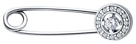 Брошь Diamant 94-140-02634-1 вес 0.89 г серебро, фианит