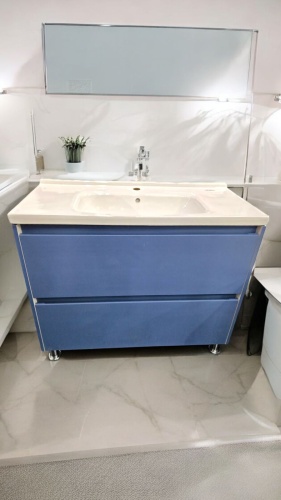 Тумба с раковиной ЭкоКомфорт HR-10047-B, 100x85x47 см, синий