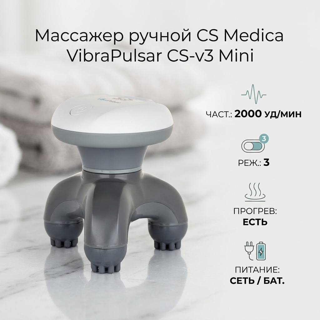 Массажер CS Medica VibraPulsar CS-v3 Mini ручной вибрационный