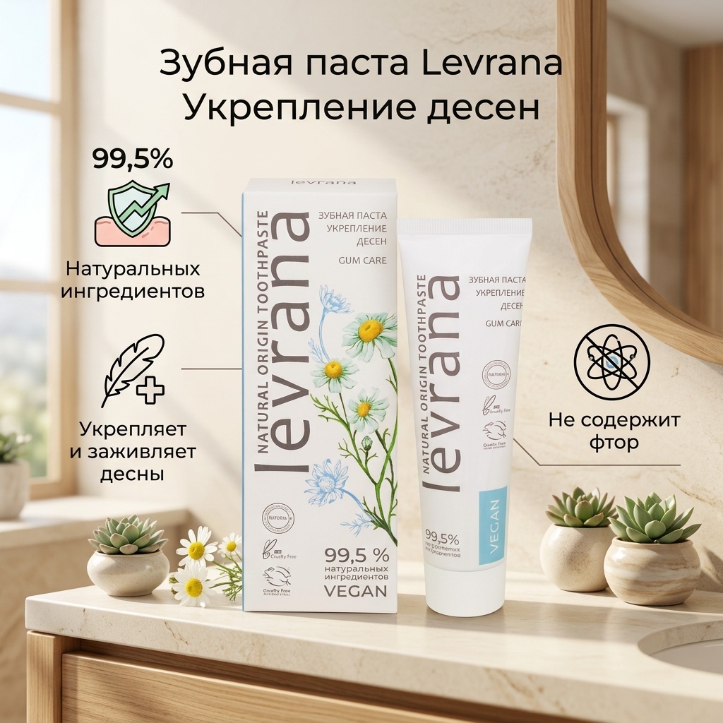 Зубная паста Levrana для укрепления десен при кровоточивости, 100 мл