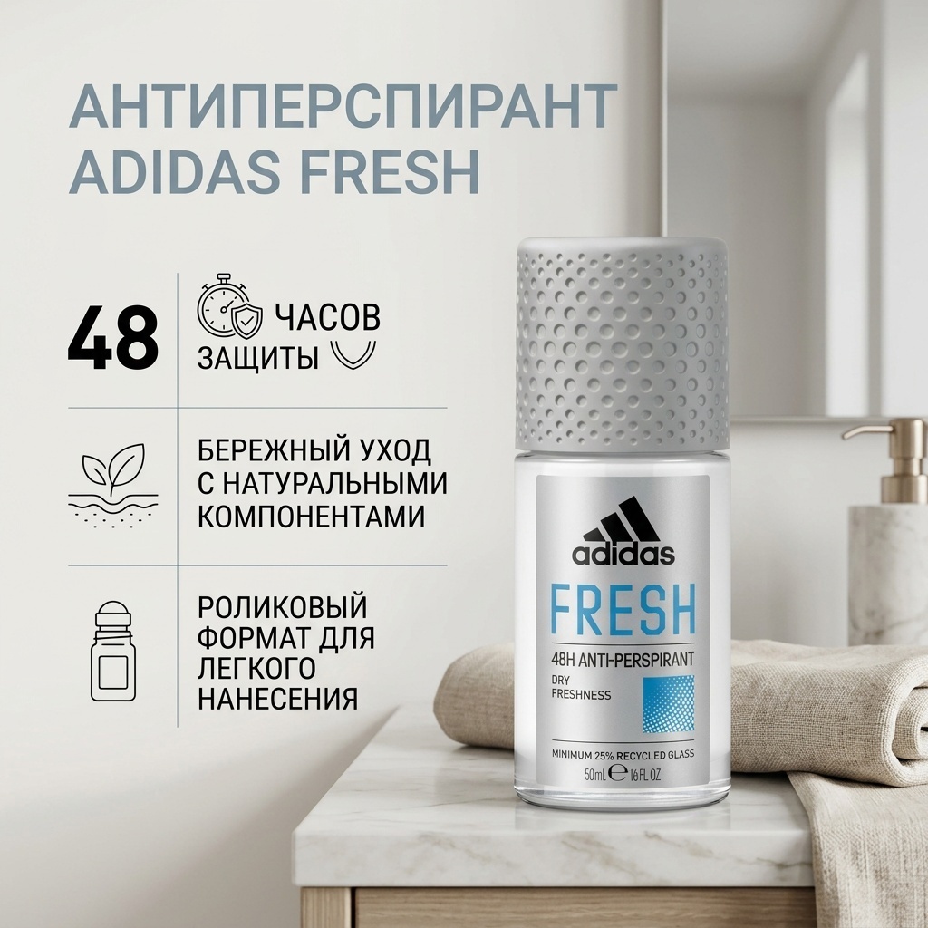 Adidas Fresh антиперспирант для мужчин 50 мл