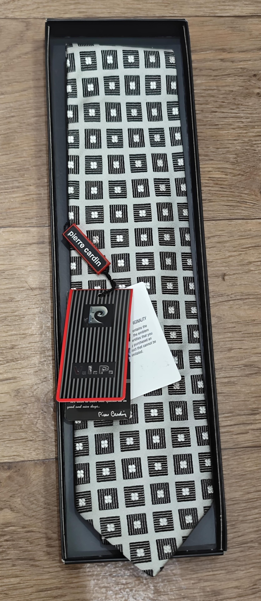 Галстук шелк 147 см графит, светло-серый