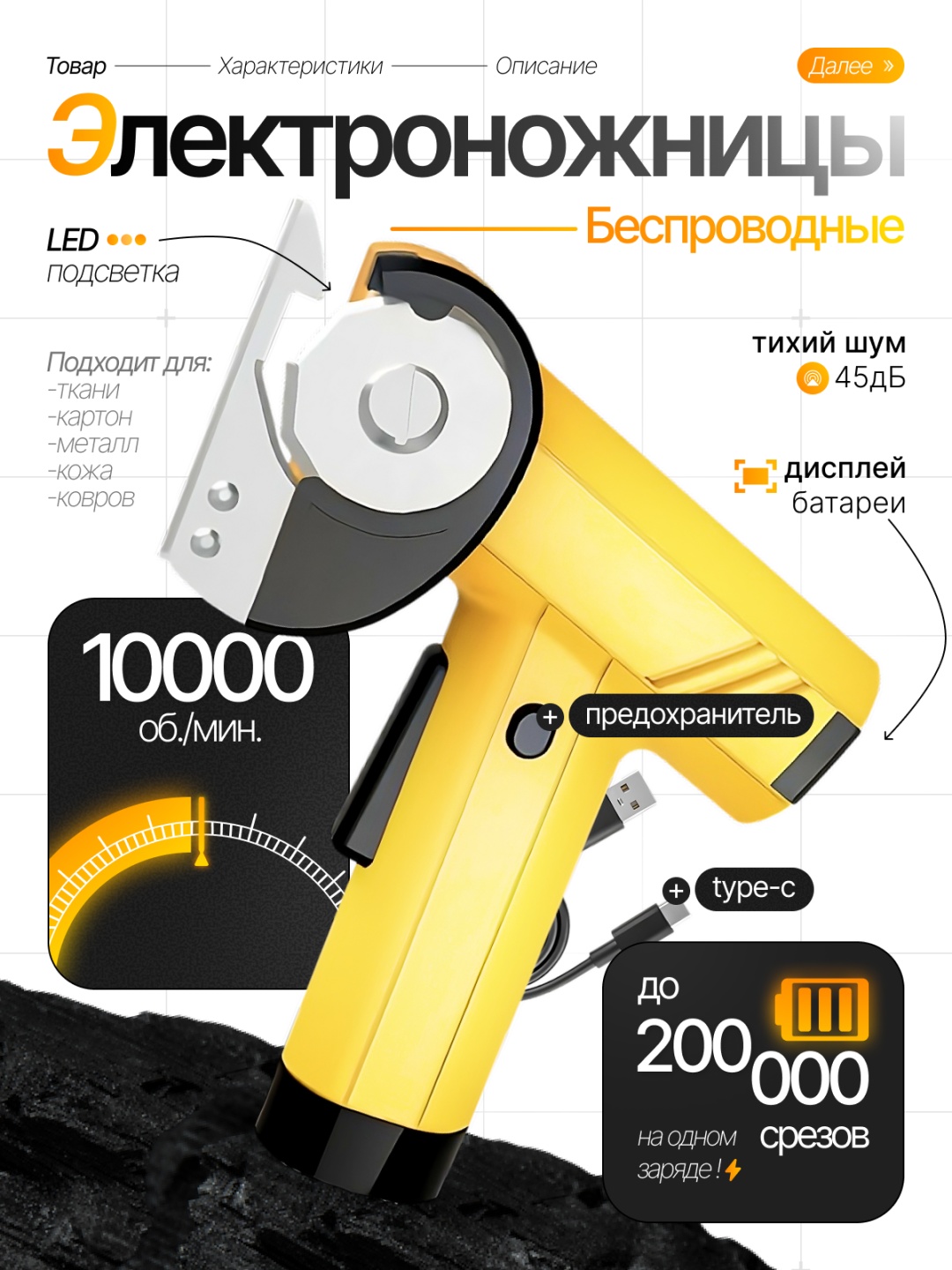 Раскройный нож S006 Электроножницы