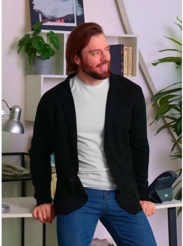Пиджак однобортный черный