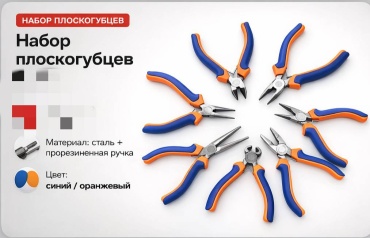 Набор губцевого инструмента 7su Service 7 штук, 135 мм