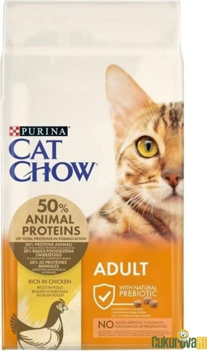 Cat Chow Adult для взрослых курица 15 кг