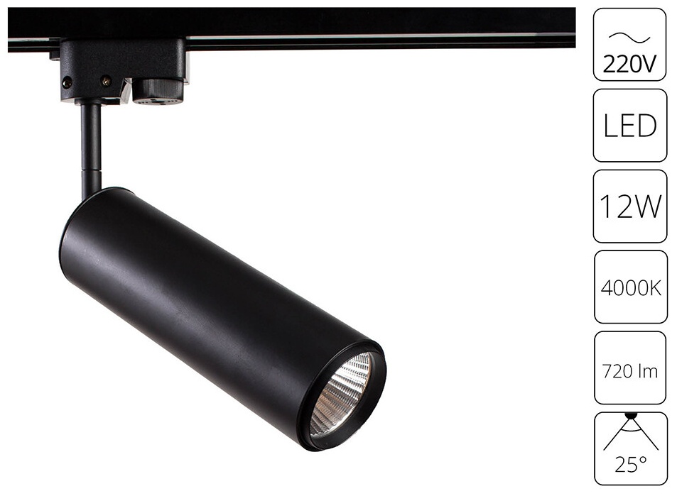 Arte Lamp трековый светильник PERISCOPIO/A1412PL-1BK