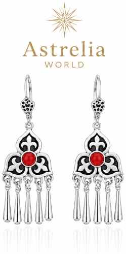 Серьги Astrelia World бижутерный сплав, стразы