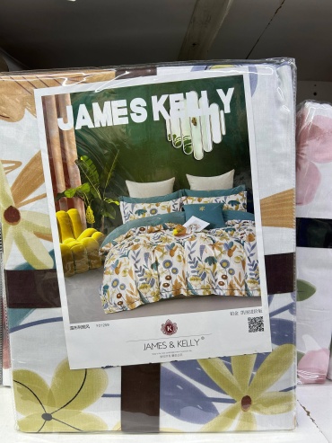 Комплект JAMES KELLY Wembley night wind евростандарт хлопок, сатин, 2 наволочки: 48x74 см