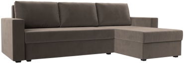 Угловой диван Nurjol 01 Home Linea, 245х70 см, обивка велюр, коричневый