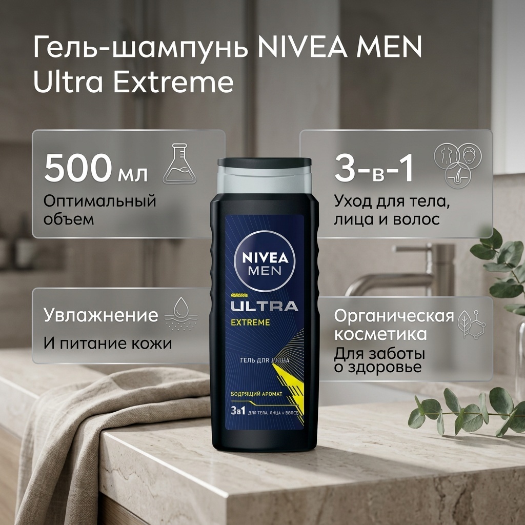 NIVEA ultra extreme гель-шампунь 500 мл