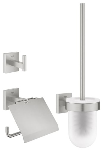 Ершик Grohe White House GROHE Start Cube 3 в 1 (ёршик, крючек, держатель для бумаги) 41123DC0, металл