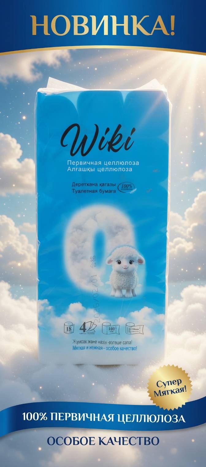 Wiki туалетная бумага 4-слойный 18 шт, первичная целлюлоза