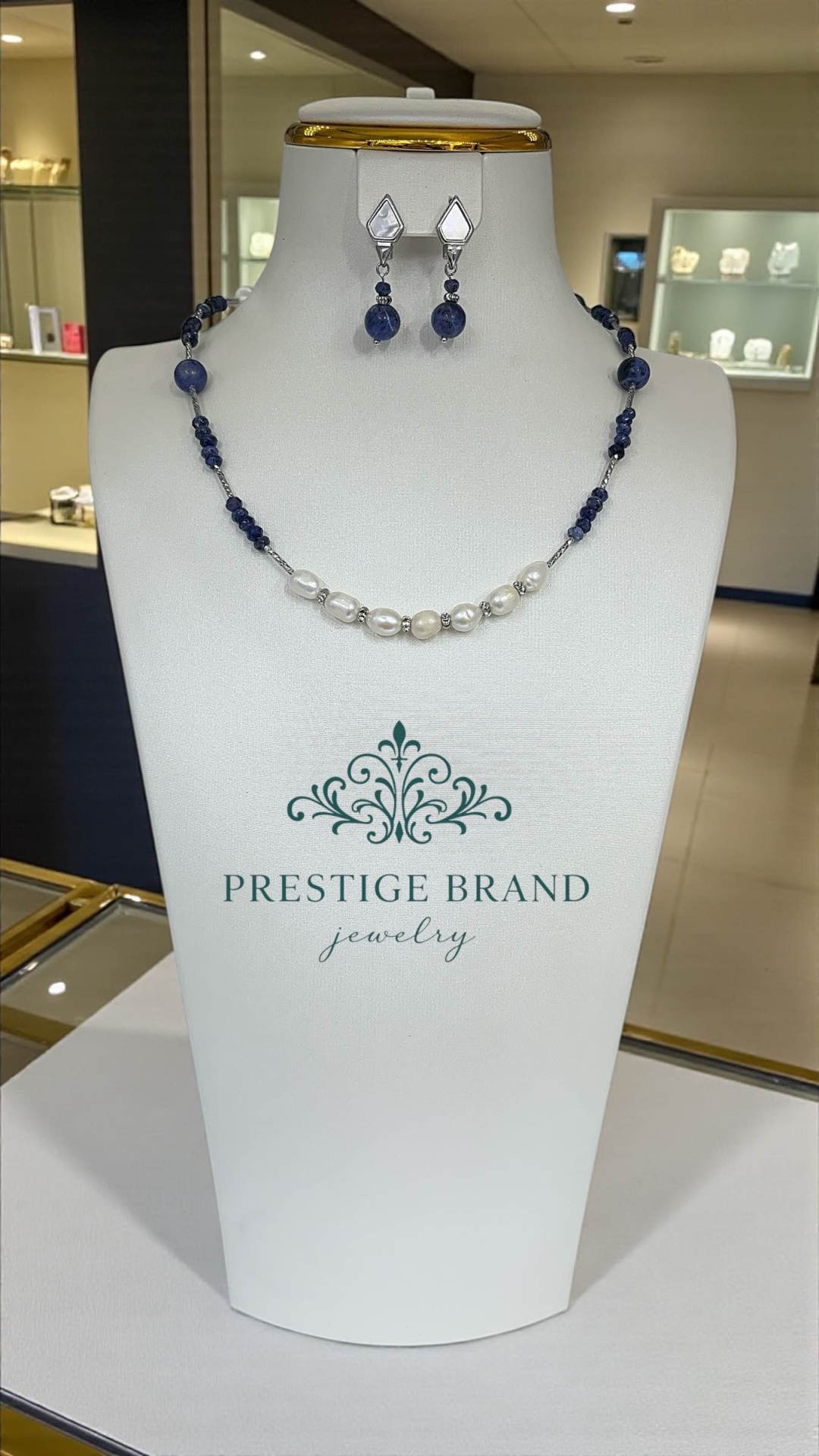 Prestige brand натуральный камень, жемчуг, лазурит
